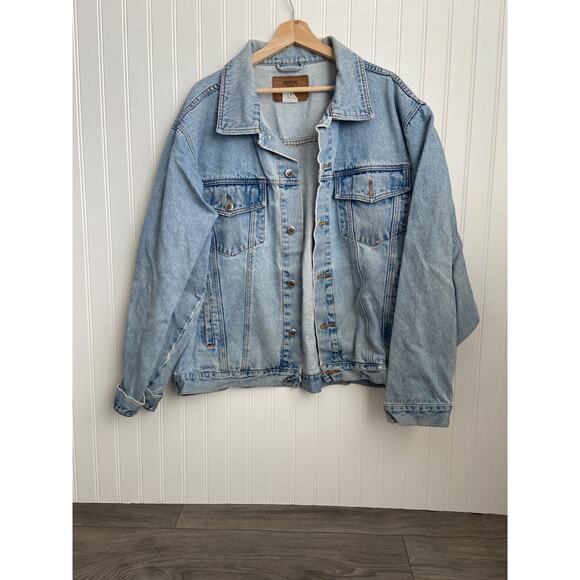 Route 66 Denim Jacket Unisex XL Light Wash Chore Coat Trucker Western - Picture 1 of 5